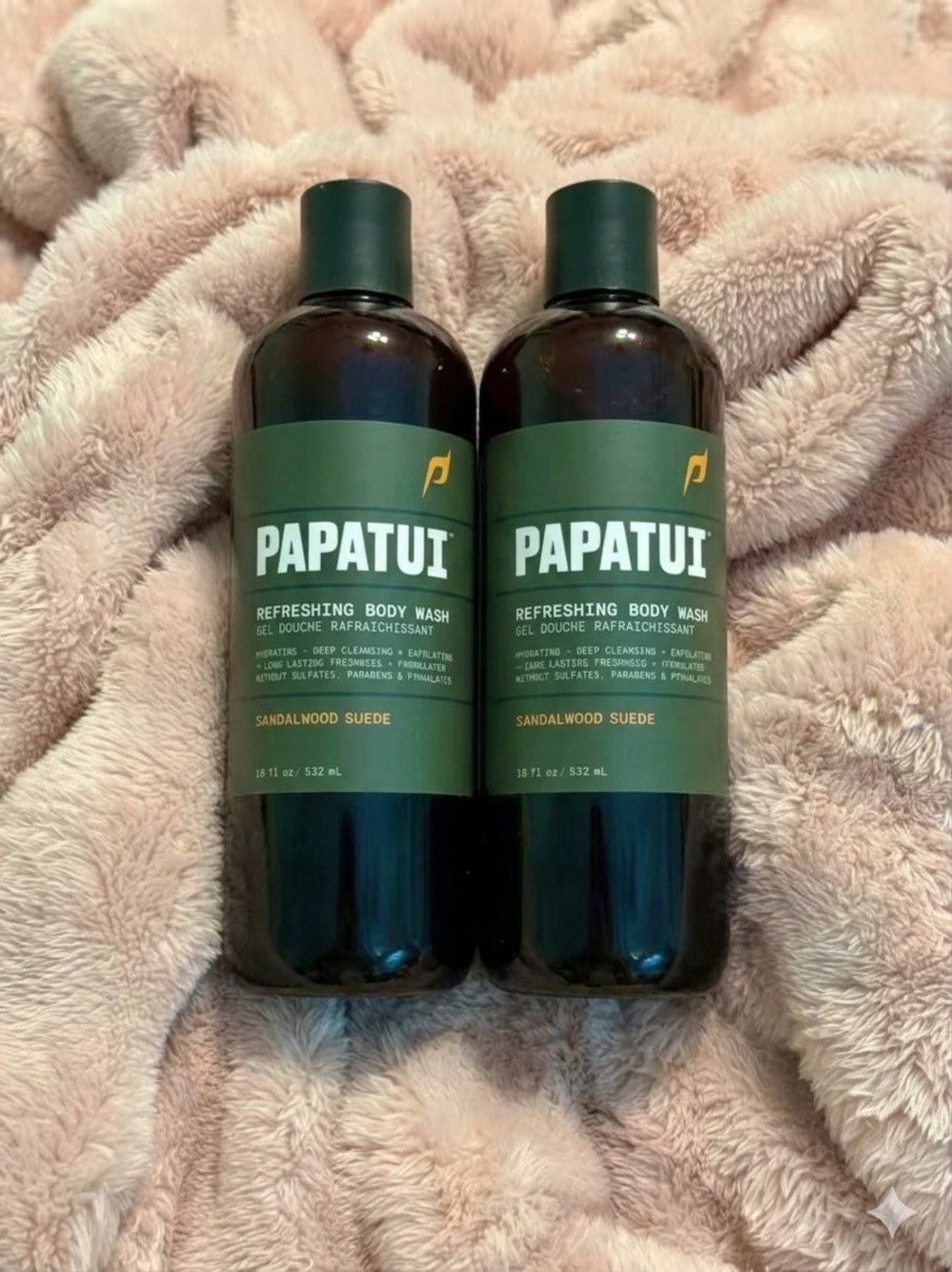 2 Papatui Sandalwood Suede Refreshing Body Wash
